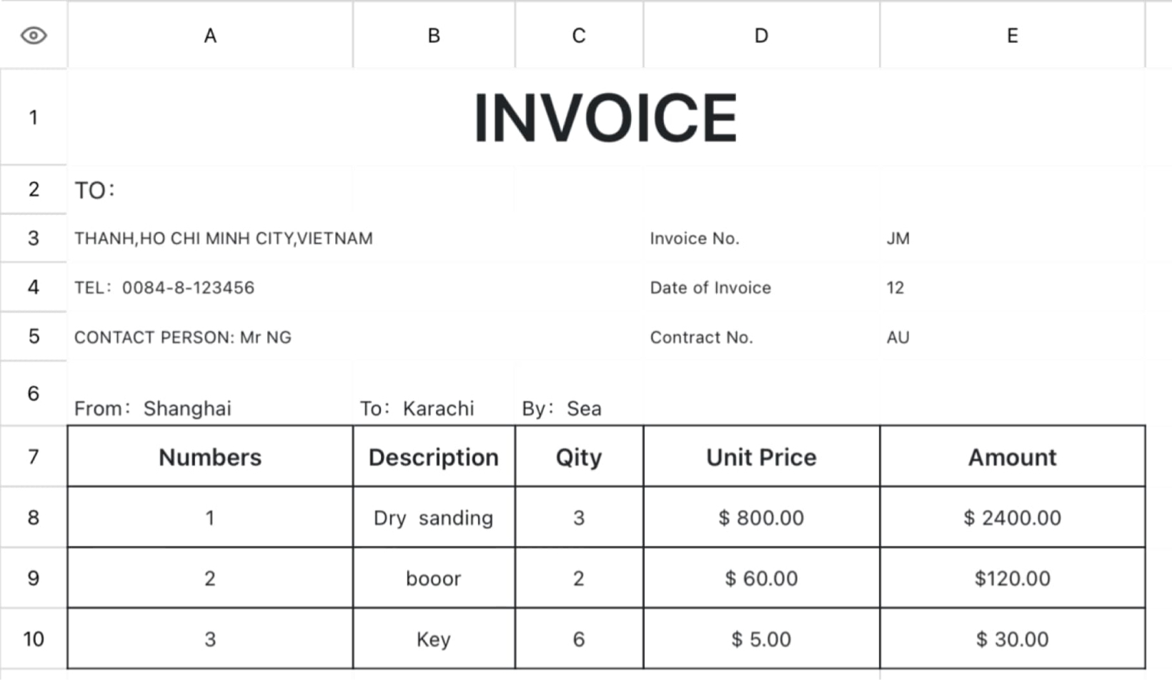 INVOICE