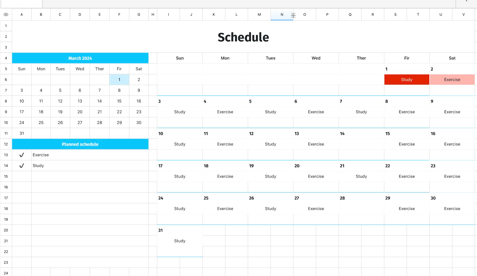 Schedule