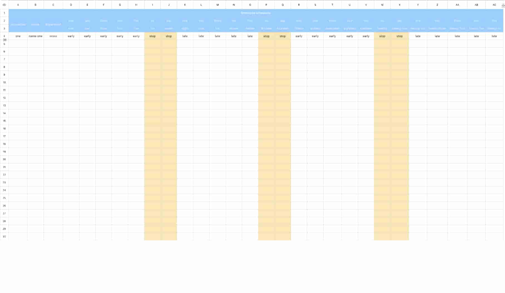 Schedules