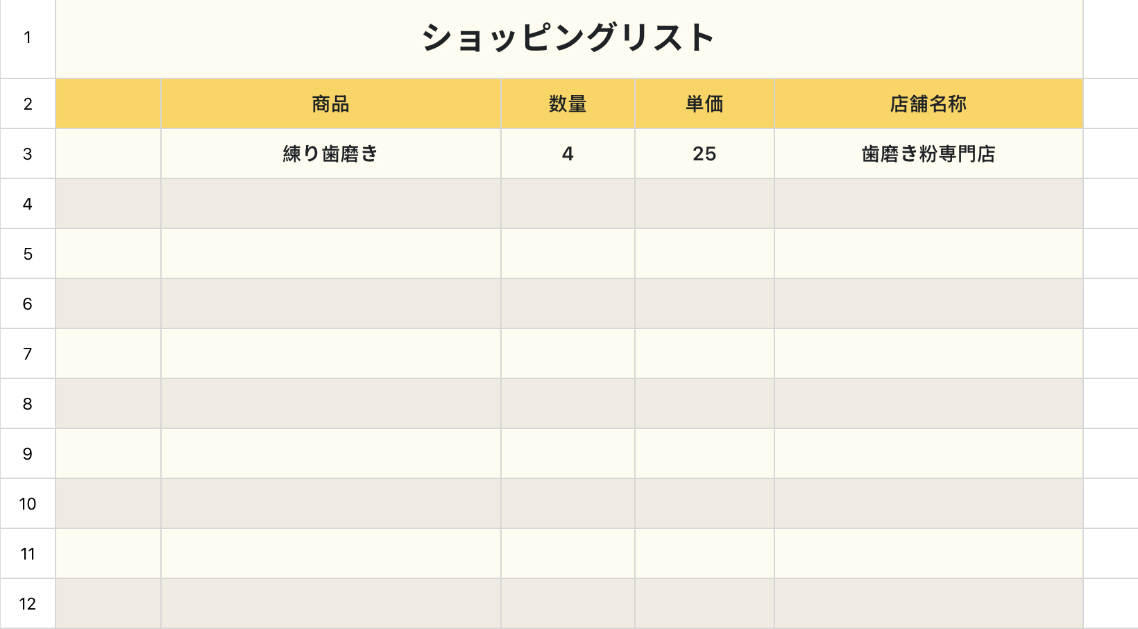ショッピングリスト