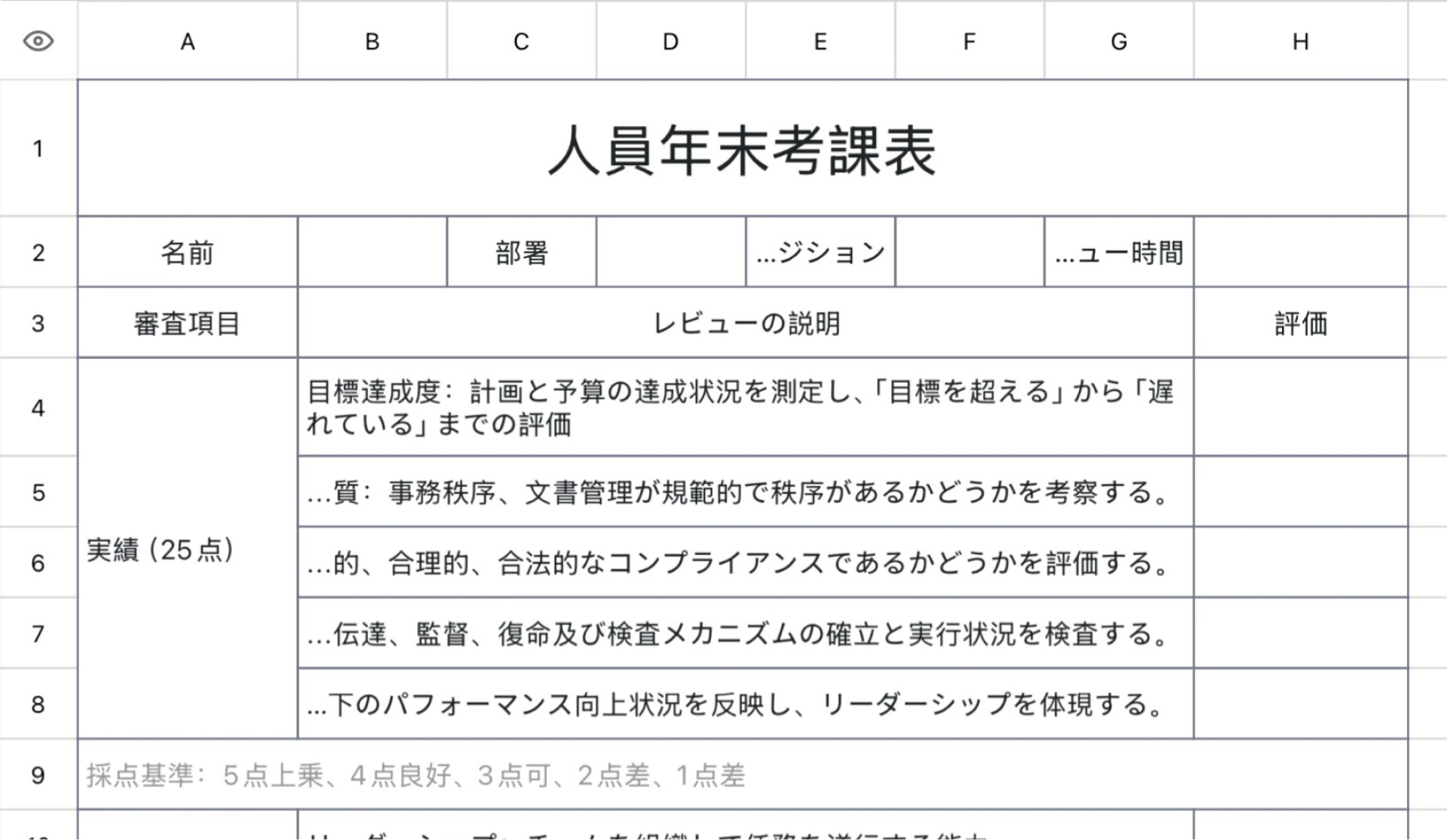 人員年末考課表