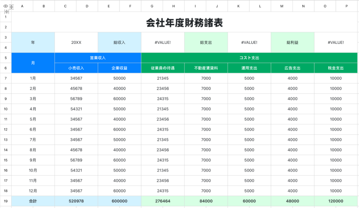 会社年度財務諸表