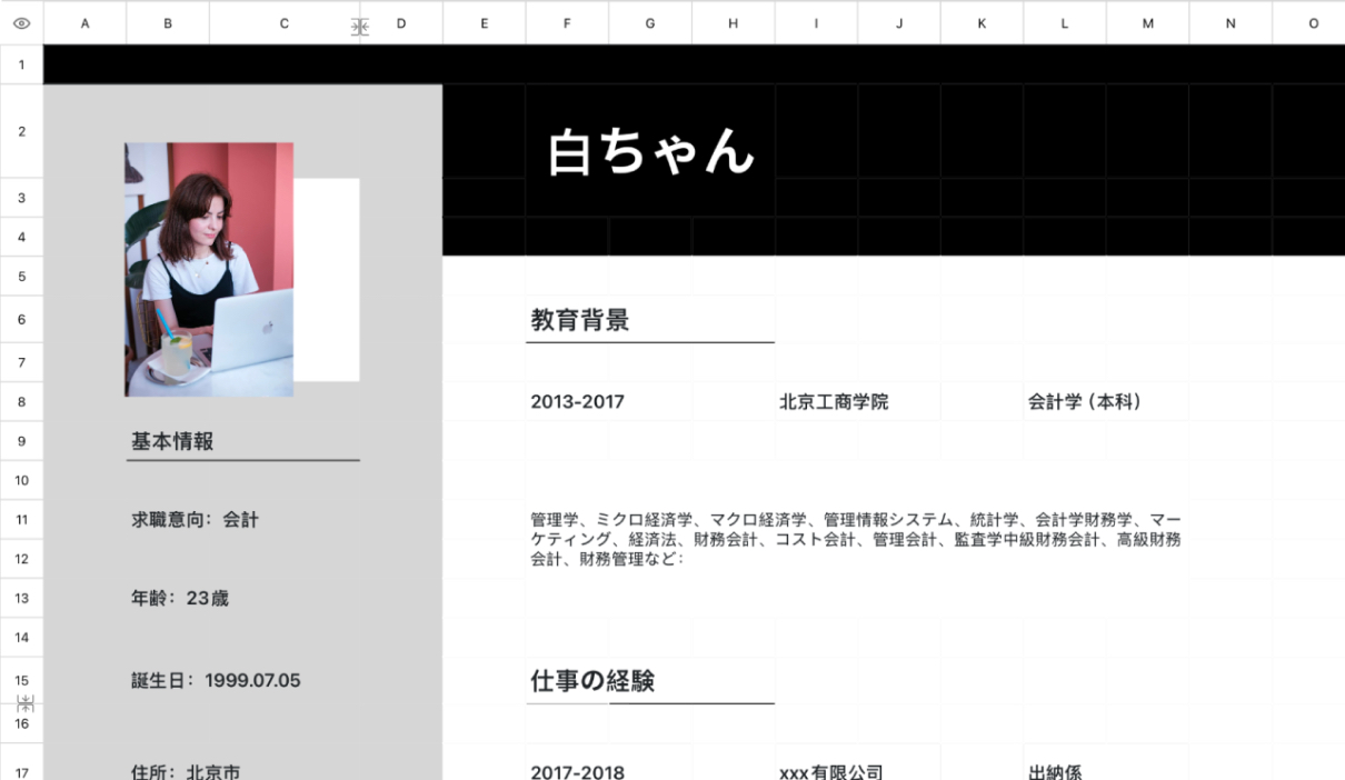 会計履歴書