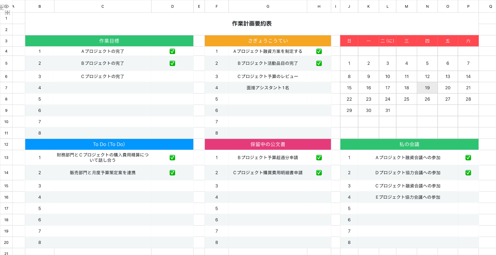 作業計画の概要