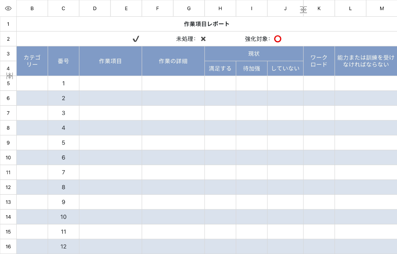 作業項目レポート