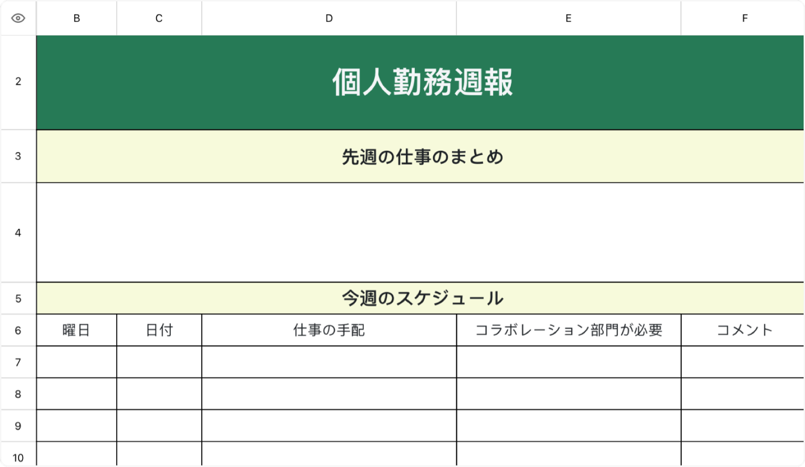 個人勤務週報