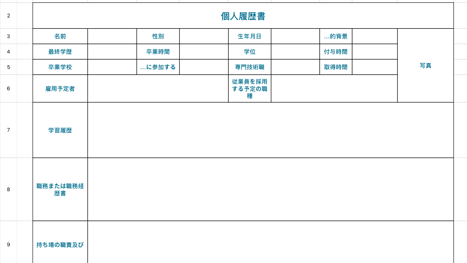 個人履歴書