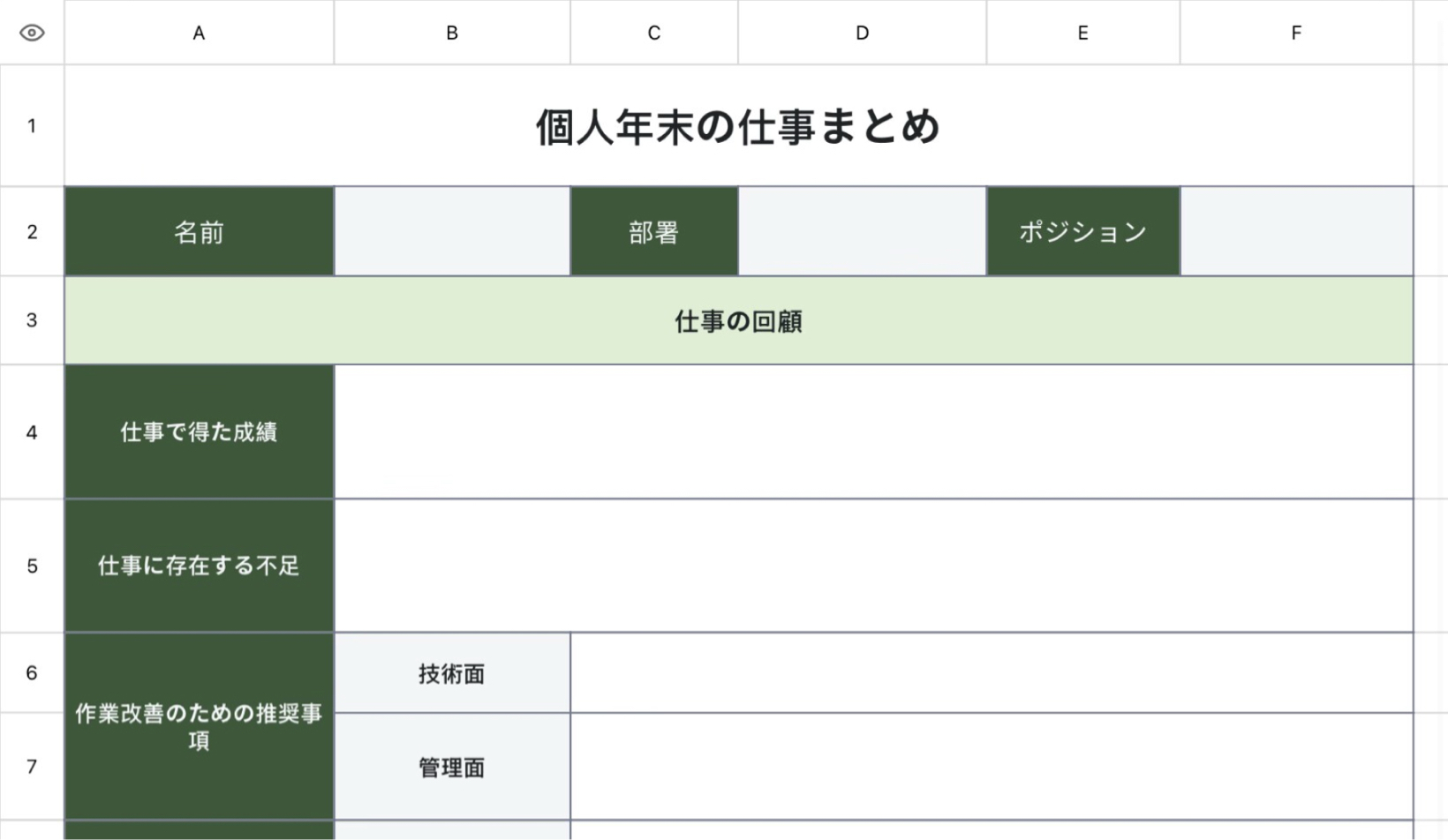 個人年末の仕事まとめ