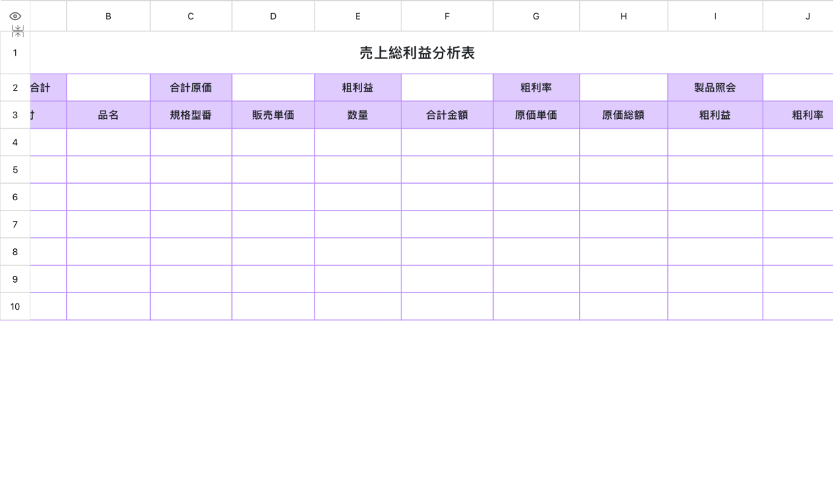 売上総利益分析表