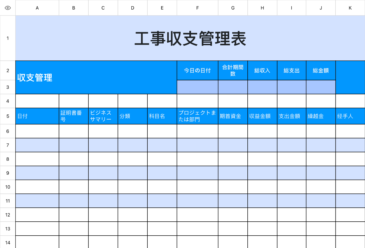 工事収支管理表