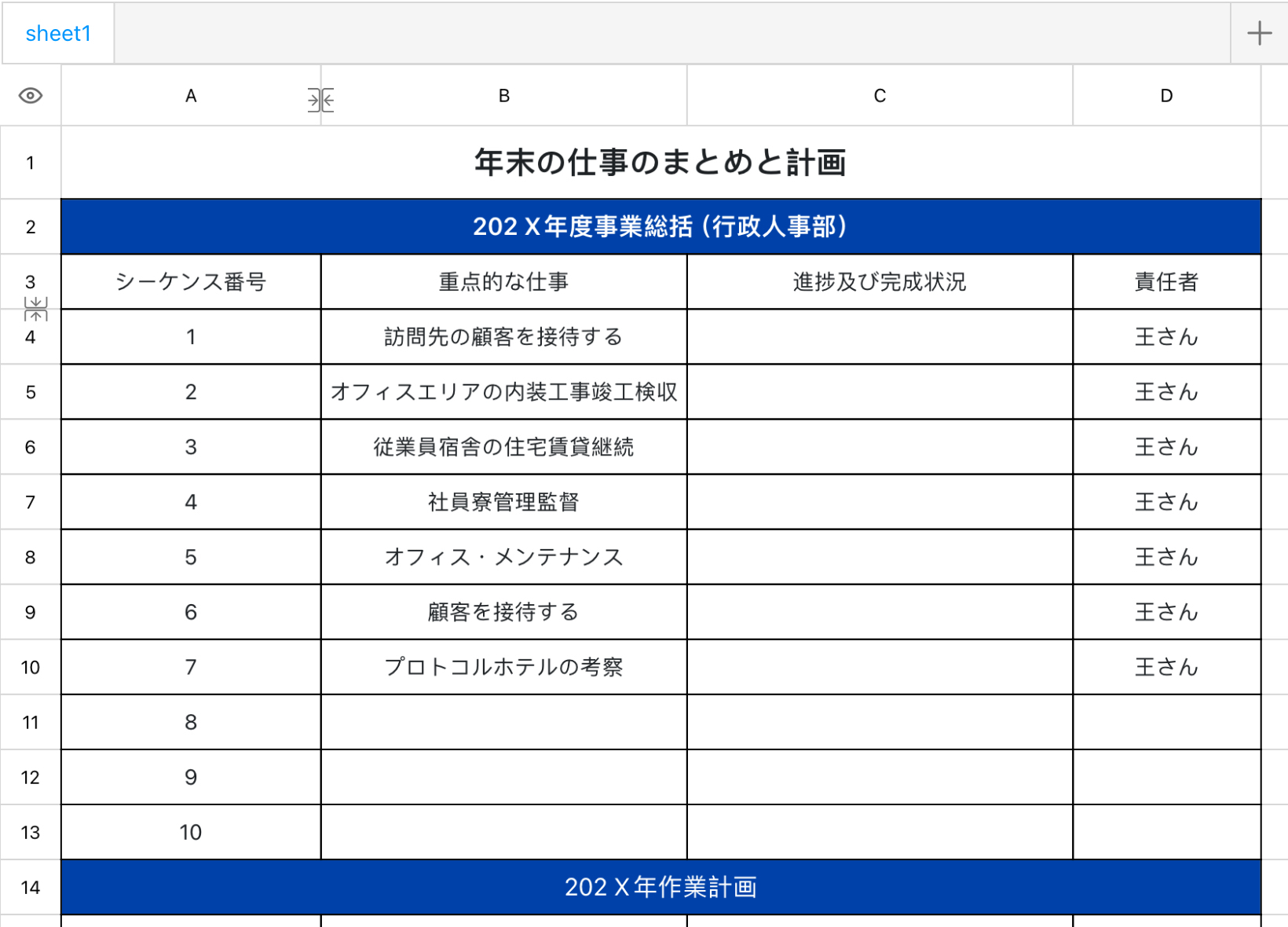 年末の仕事のまとめと計画