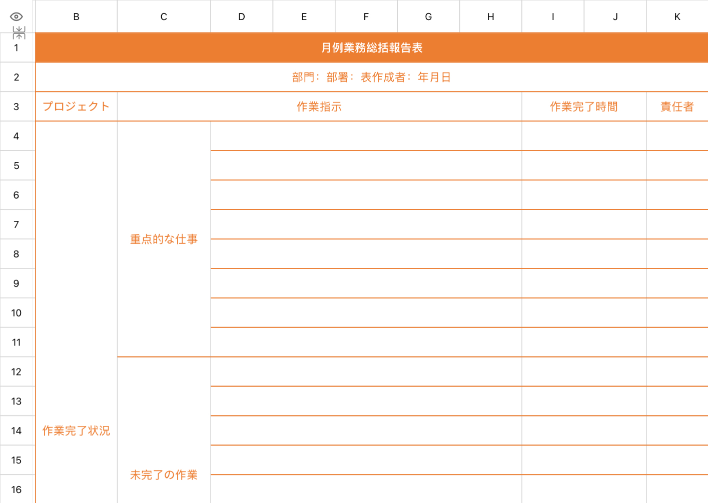 月次作業要約表