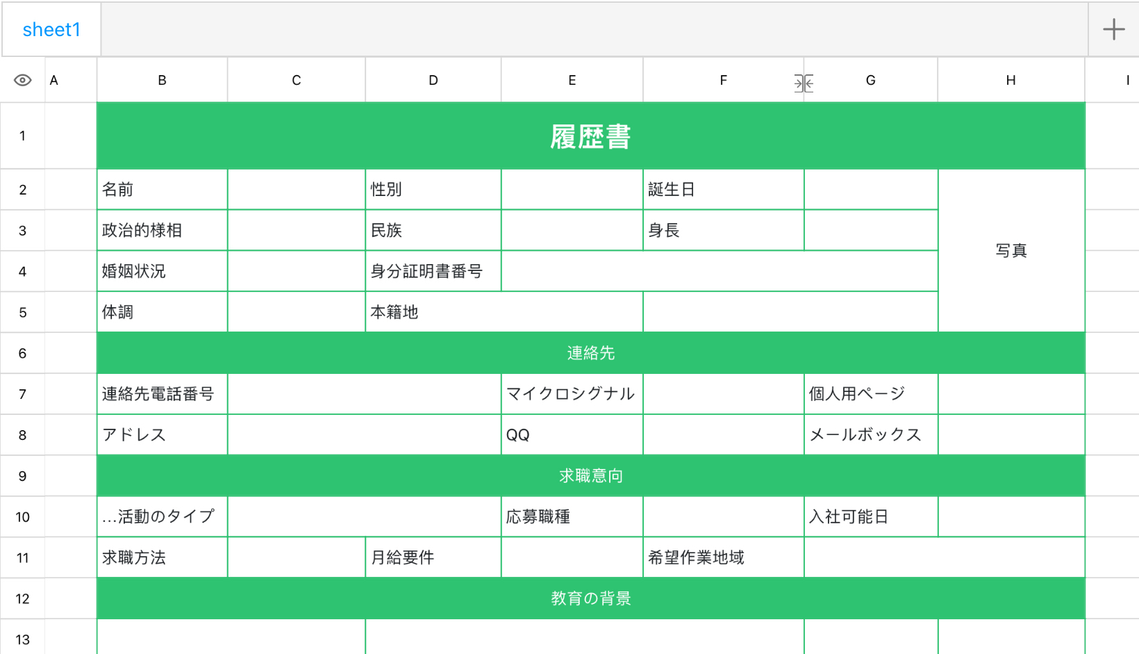 緑の履歴書