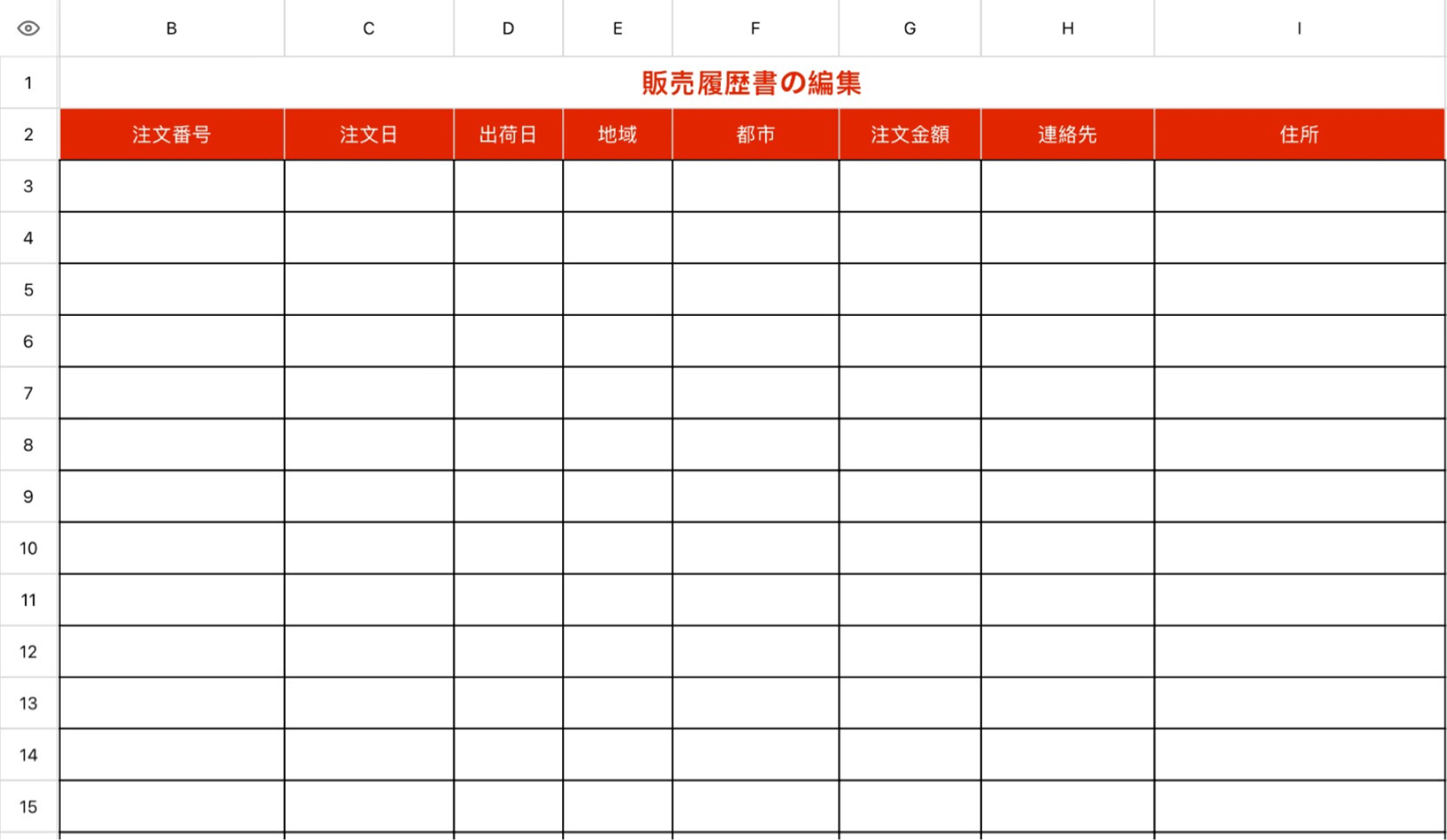 販売履歴書の編集