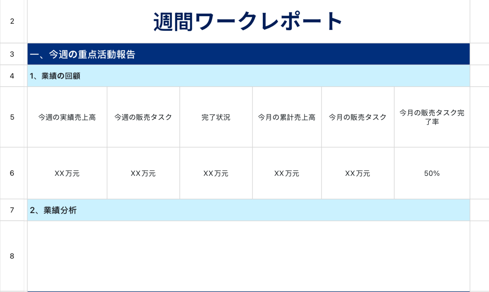 週間ワークレポート
